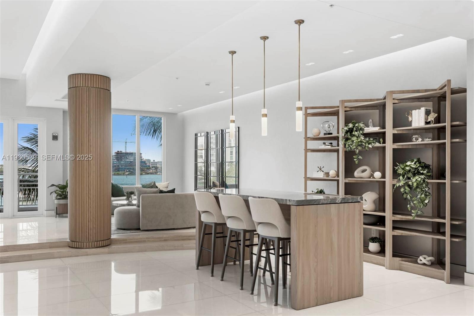 888 Brickell Key Drive, Unit 2606 Miami, FL 33131 - Photo 31 of 32 a dining room with furniture and floor to ceiling windows