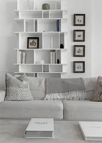 a living room with furniture and a couch