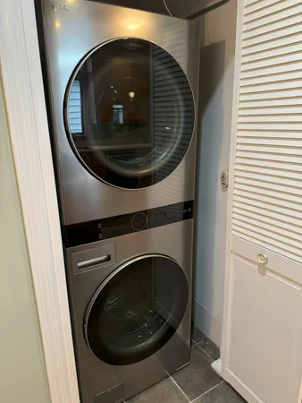 a close view of washer and dryer