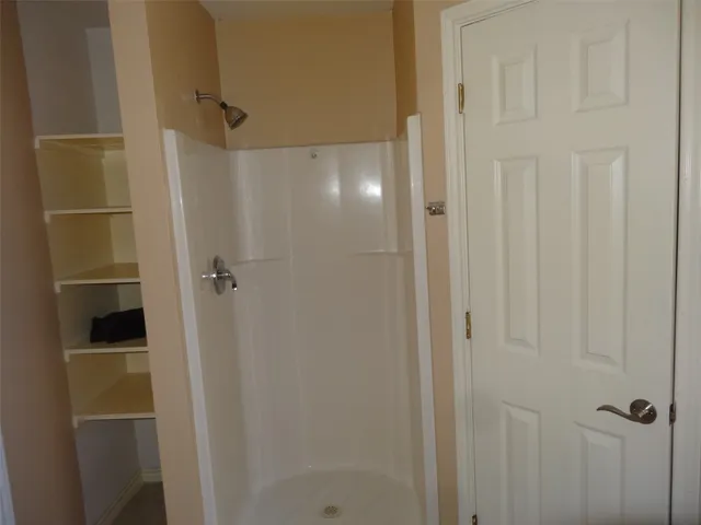 a bathroom with a shower