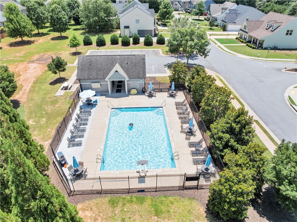 210 Creek View Lane Acworth, GA 30102 - Photo 47 of 48 an aerial view of a house with outdoor space swimming pool and lake view