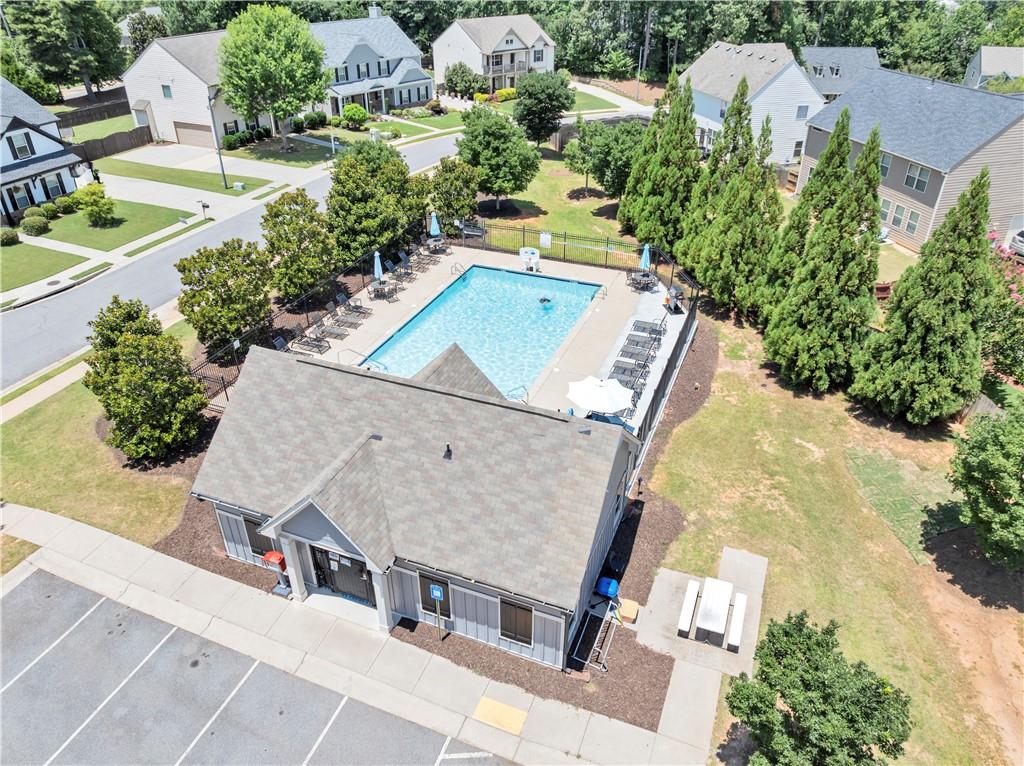 210 Creek View Lane Acworth, GA 30102 - Photo 48 of 48 an aerial view of a house with a swimming pool