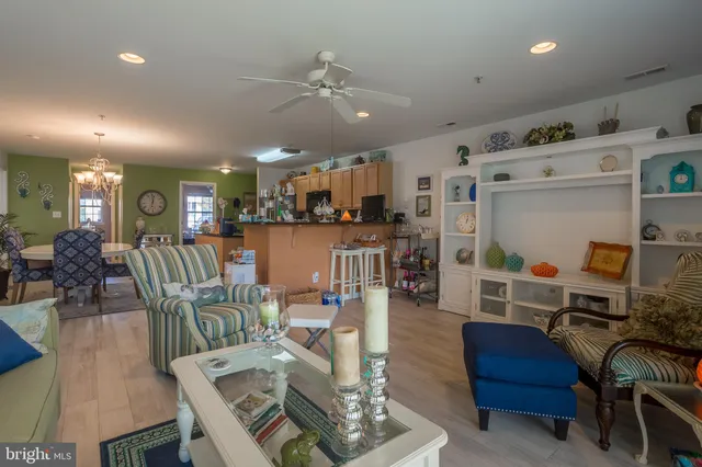 a view of a porch with wooden floor