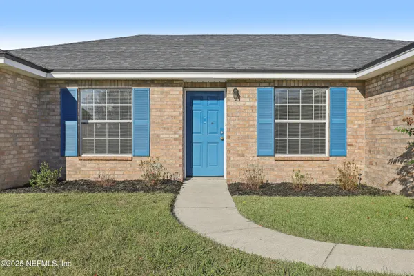 a front view of a house