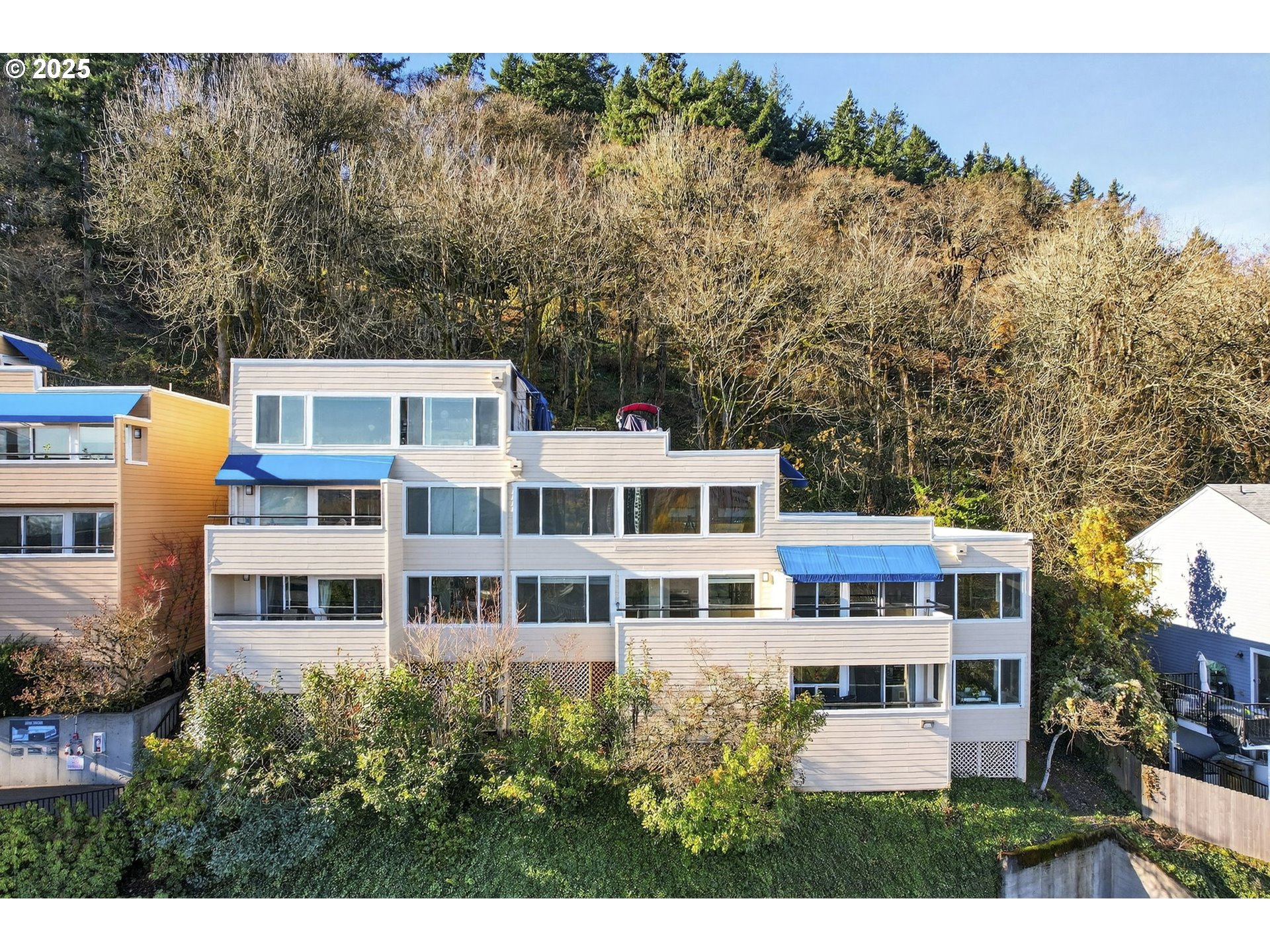 a view of city with tall buildings