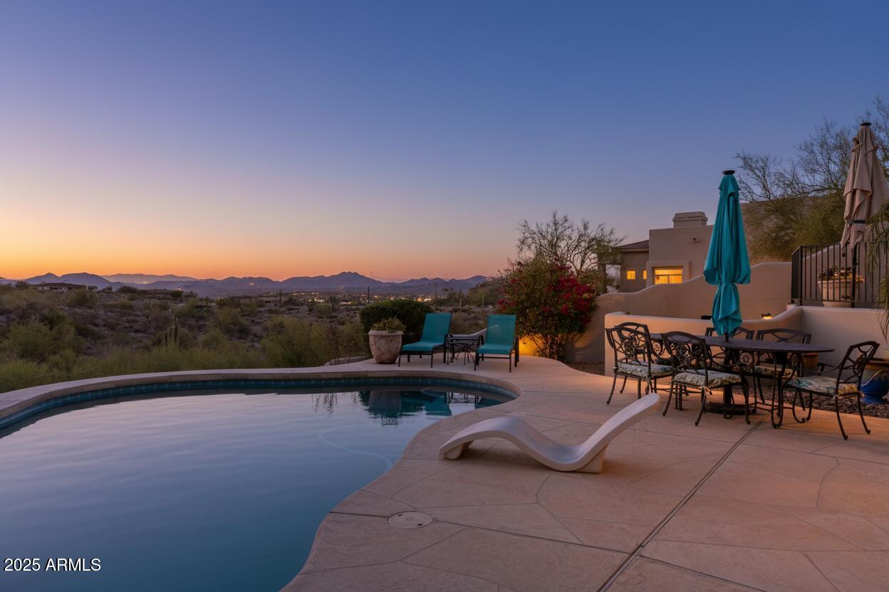 15730 East Eagle Crest Road Fountain Hills, AZ 85268 - Photo 59 of 77 a view of swimming pool outdoor seating and city view