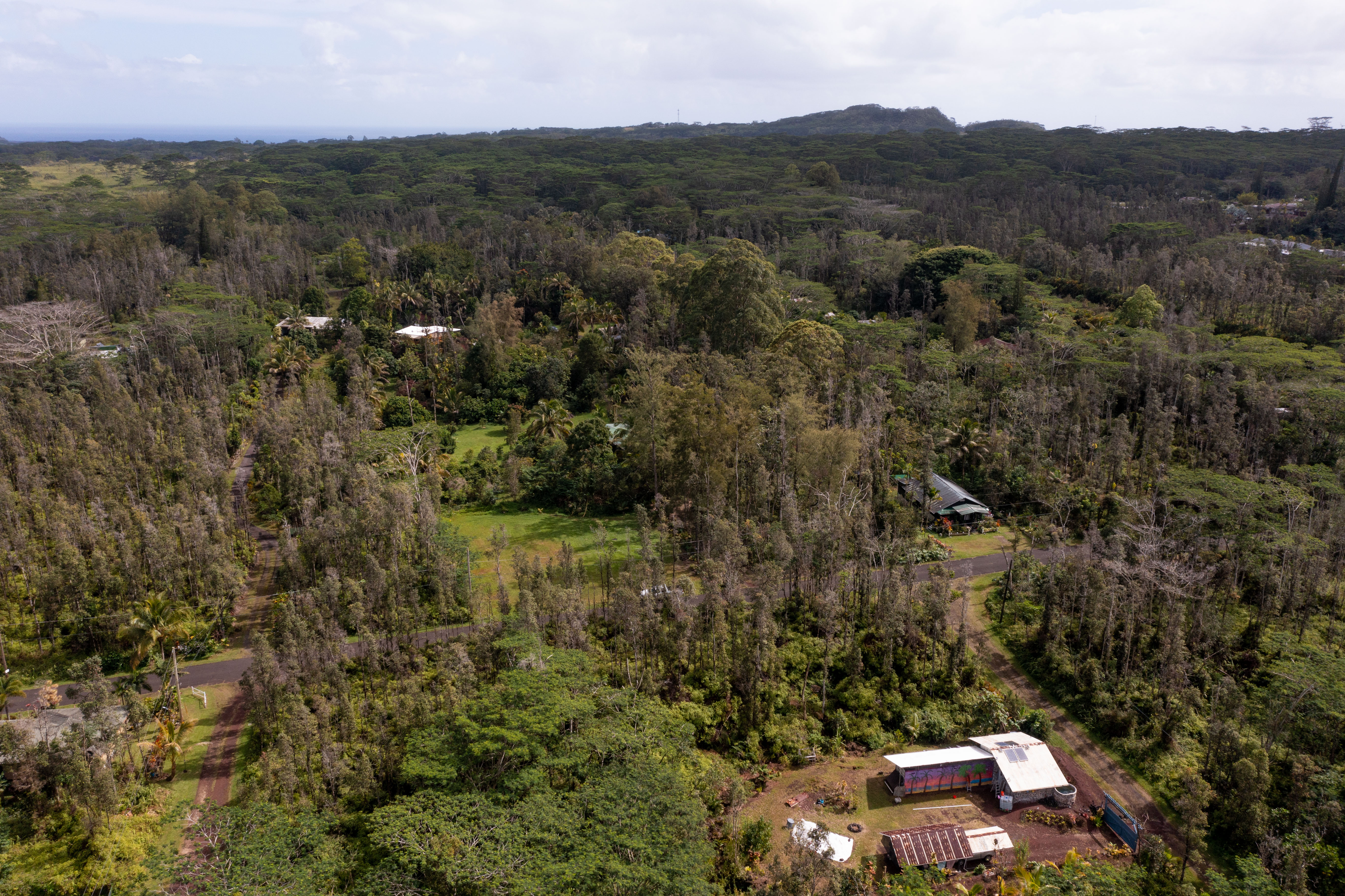 43 Seadrift Road Pahoa, HI 96778 - Photo 14 of 22 an aerial view of residential house with parking space and mountain view