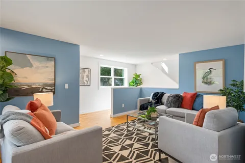 a living room with furniture and a couch
