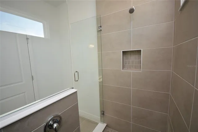 a bathroom with a shower