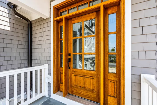 a view of a balcony with city view