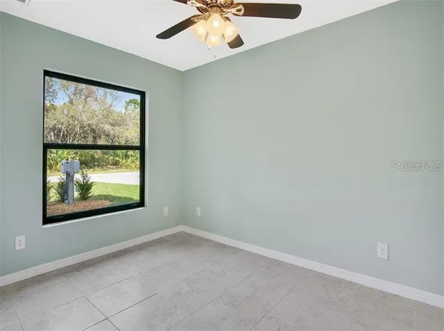 an empty room with a window