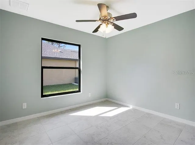 an empty room with a window