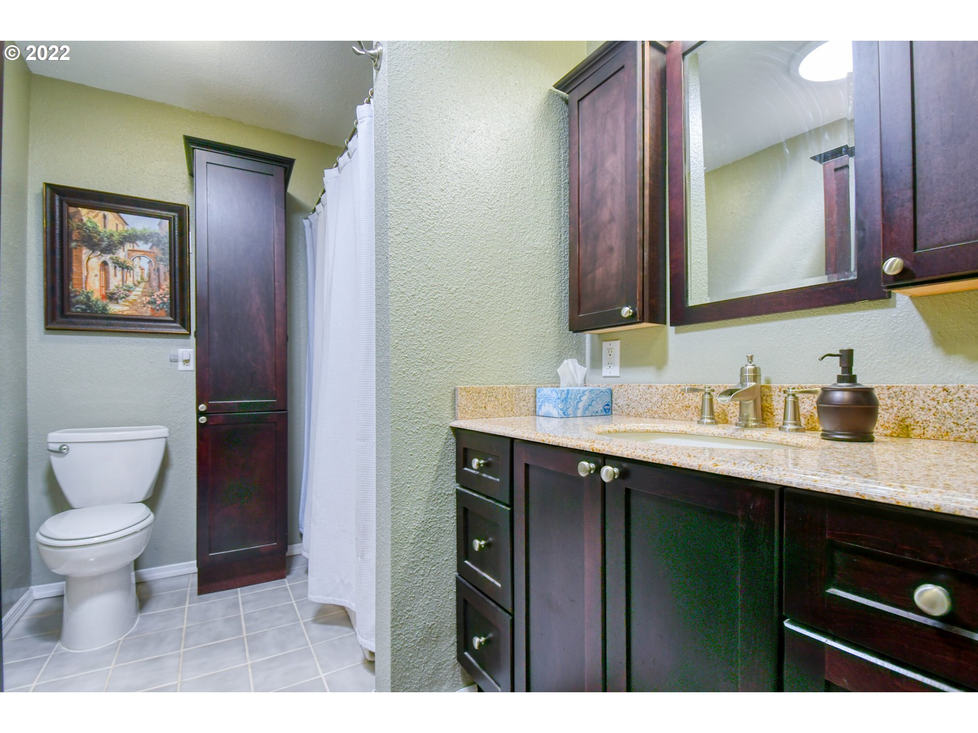 2917 Southwest Ladow Avenue Pendleton, OR 97801 - Photo 20 of 31 a bathroom with a granite countertop sink and a toilet