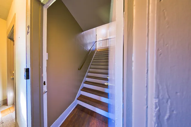 a view of an entryway with staircase