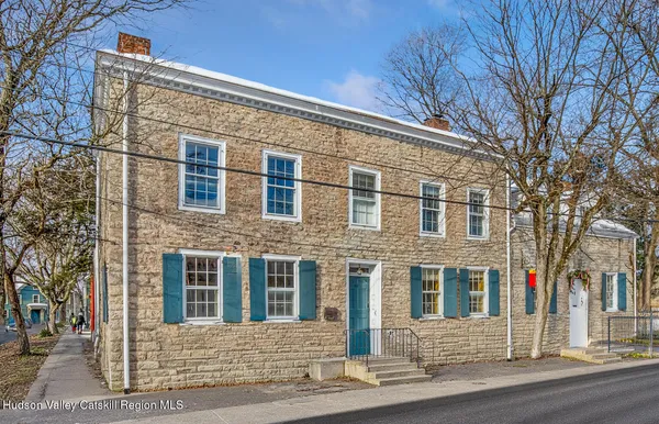 a front view of a building