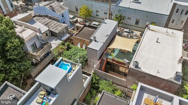 an aerial view of a city