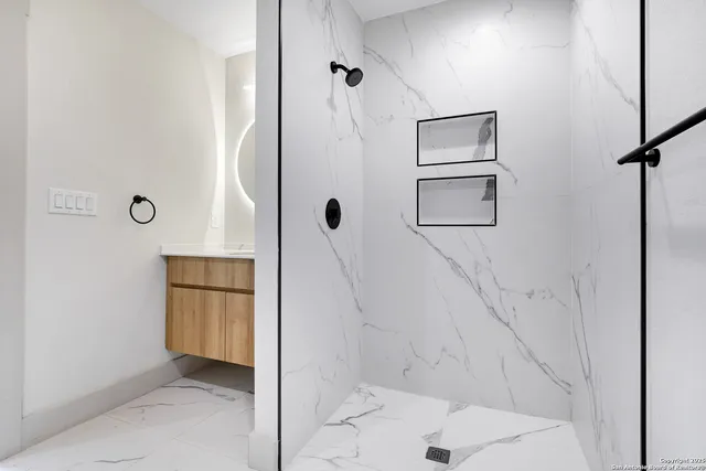a bathroom with a shower