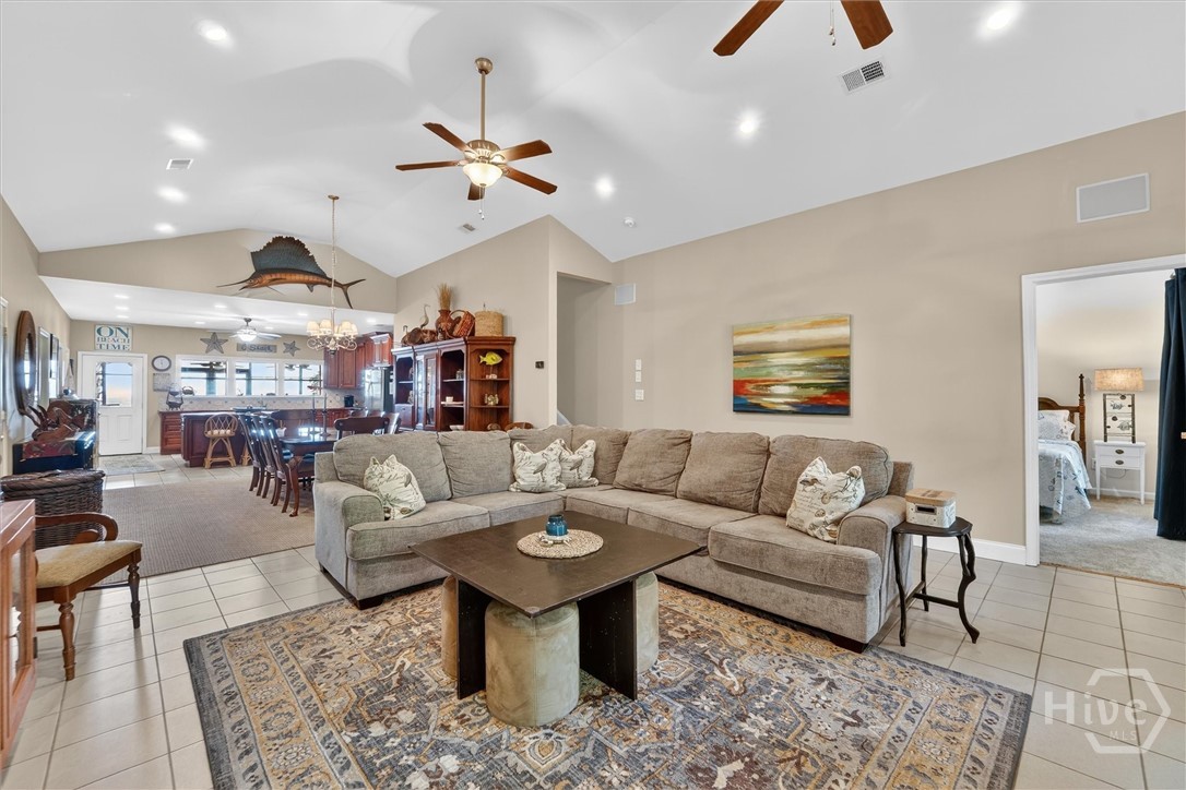 725 Youman's Road Midway, GA 31320 - Photo 5 of 71 Family room, dining, and kitchen. Also visible: Guest suite #2