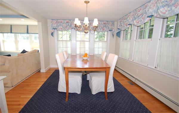 127 Grosvenor Road Needham, MA 02492 - Photo 6 of 21 a dining room with furniture a chandelier and wooden floor