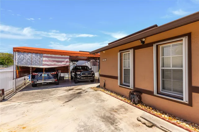 a view of outdoor space with seating area