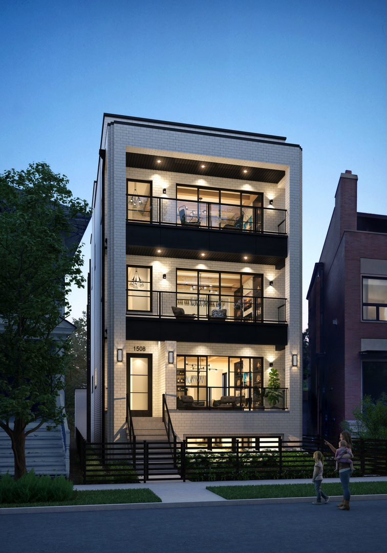 front view of a building with a small yard