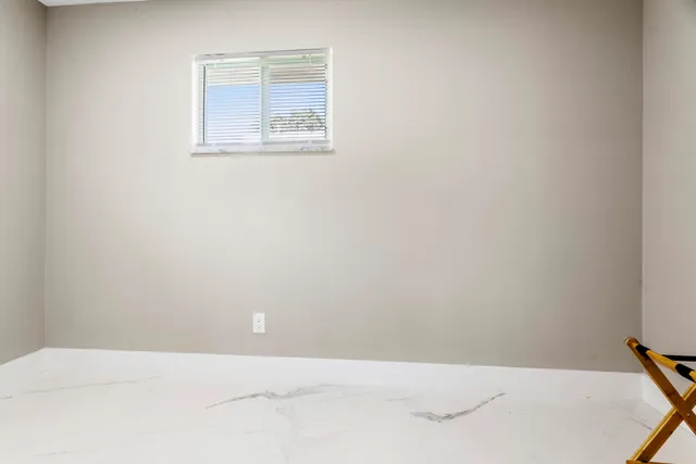 a view of a room with a window