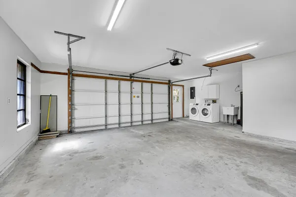 a view of a garage