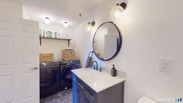 a view of a building with a snow