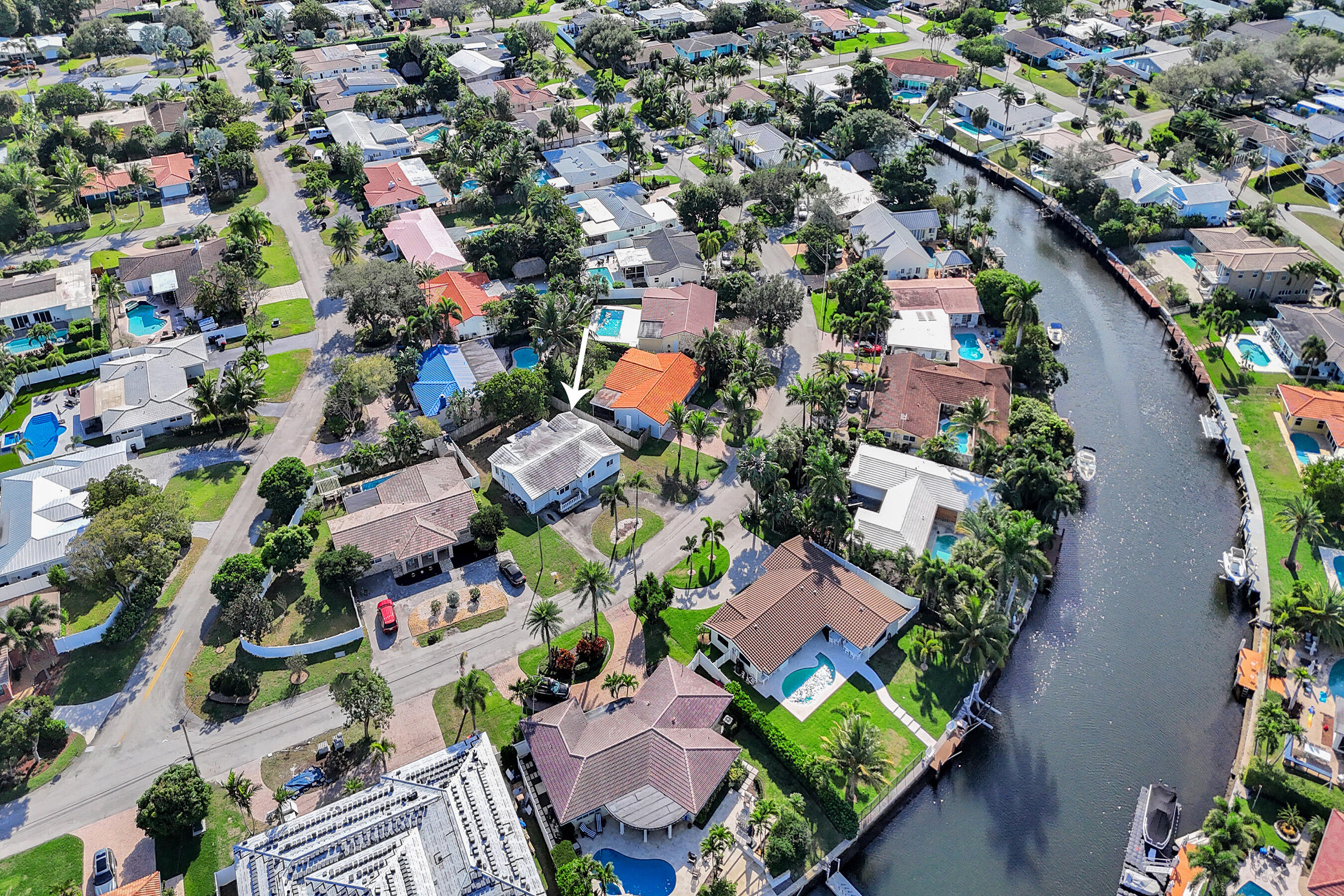 2110 Northeast 29th Street Lighthouse Point, FL 33064 - Photo 3 of 11 an aerial view of a city with lots of residential buildings