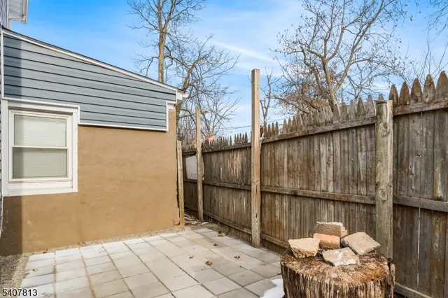 a view of a balcony with chair