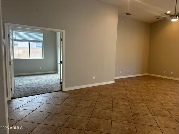 an empty room with a window