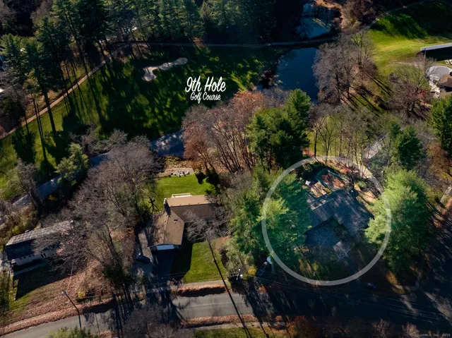 a view of a swimming pool with a patio and garden