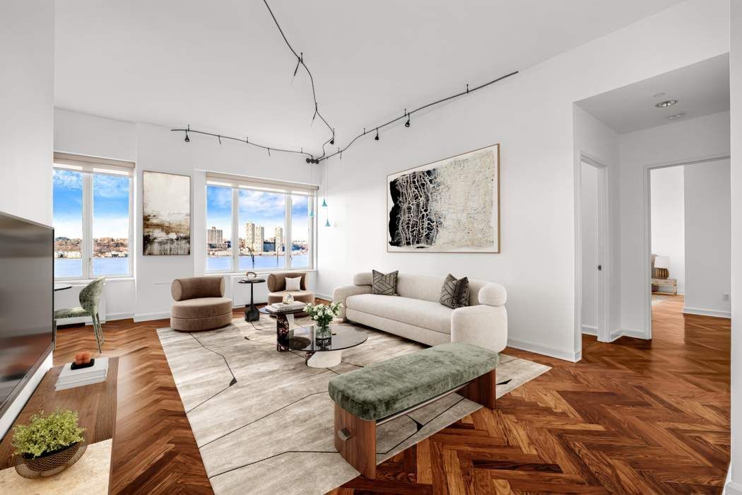 220 Riverside Boulevard, Unit 5L Manhattan, NY 10069 - Photo 3 of 16 a living room with furniture kitchen view and a window