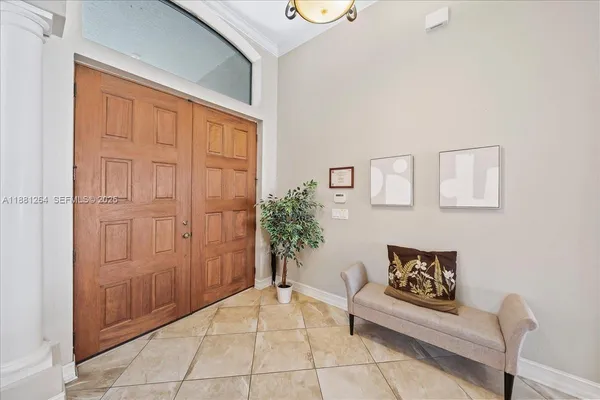 a living room with furniture