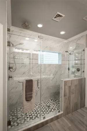 a bathroom with a shower