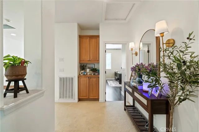 a bedroom with a bed and a walk in closet