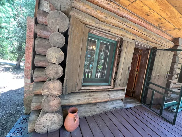 a view of a entryway of wooden house