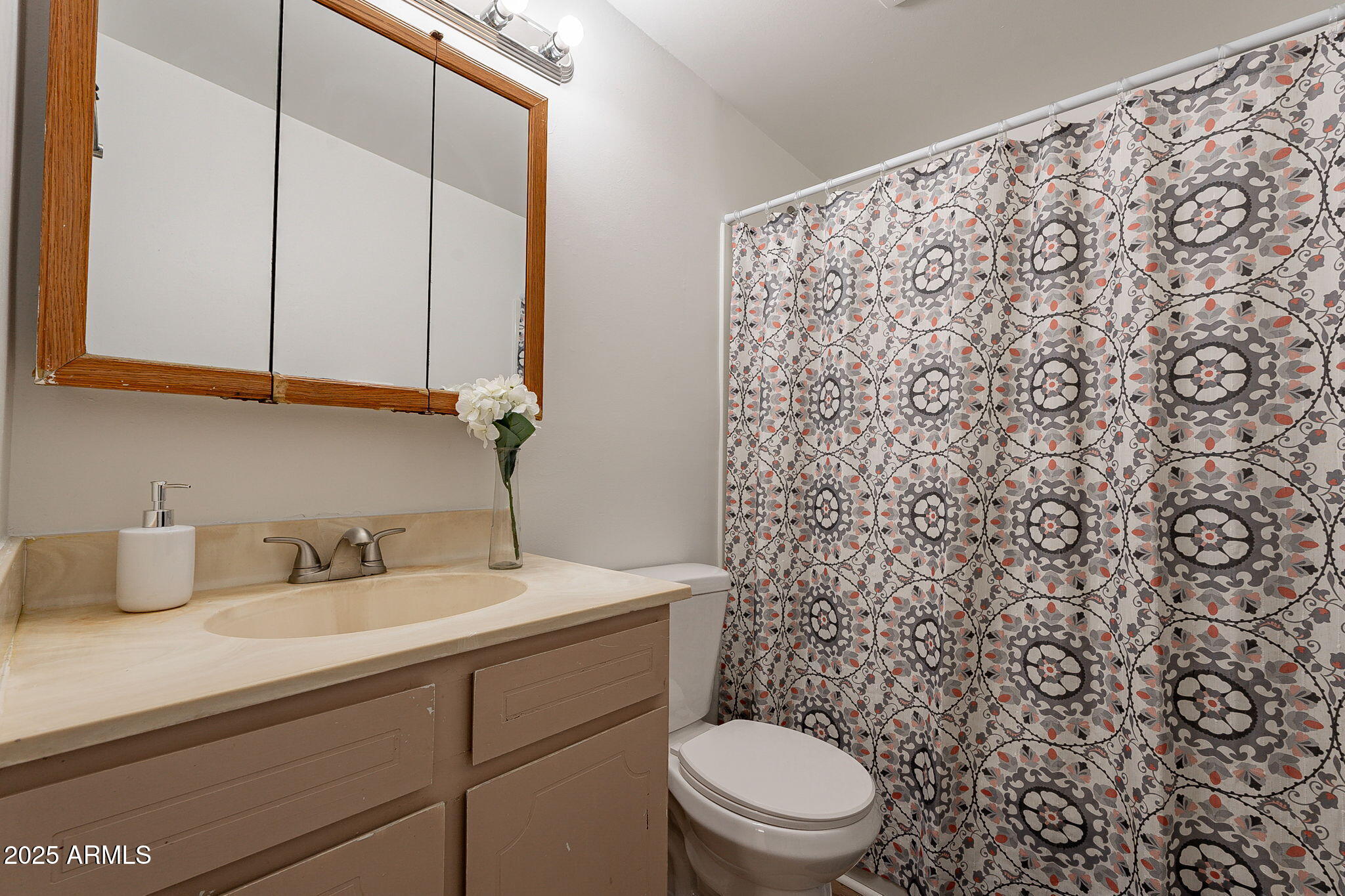 551 West Harding Avenue Coolidge, AZ 85128 - Photo 37 of 52 a bathroom with a sink a toilet and shower curtain