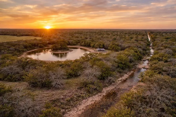 a view of a lake with houses