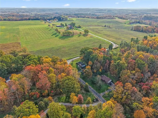a view of a lake with a city
