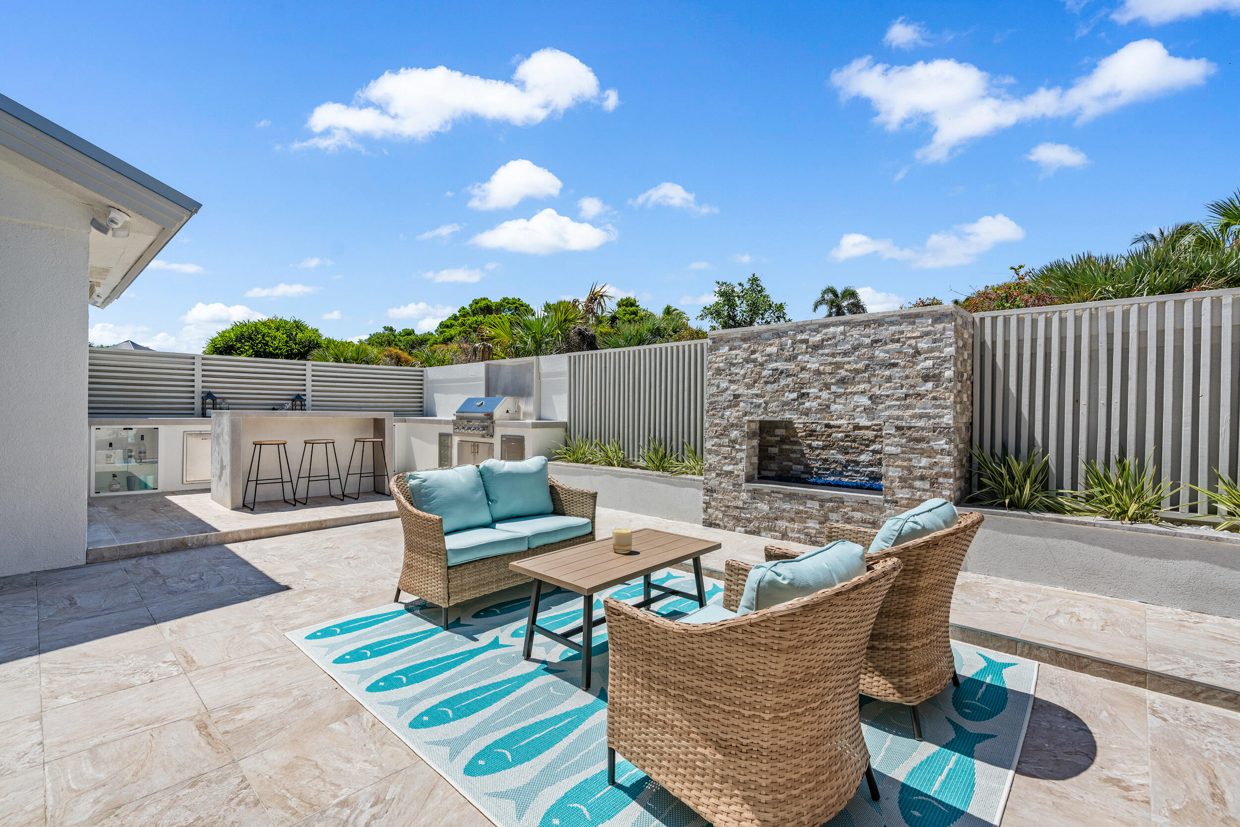 122 Sand Pine Drive Jupiter, FL 33477 - Photo 11 of 20 Summer Kitchen/Fireplace