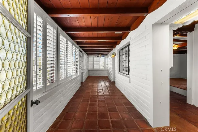 a view of a hallway with closet