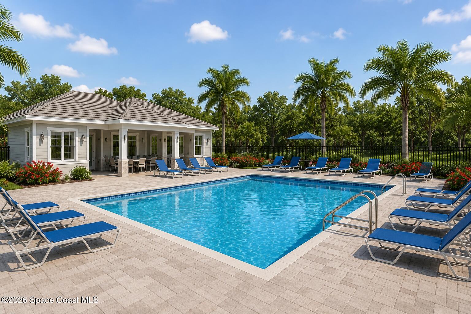 1465 Windchime Lane Melbourne, FL 32935 - Photo 16 of 25 Pool Rendering