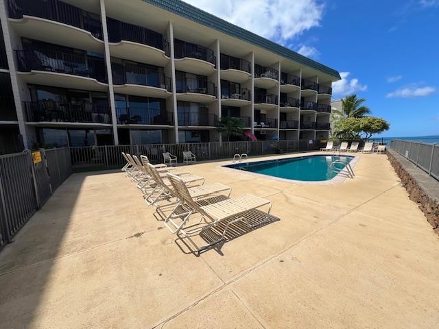 4471 Lower Honoapiilani Road, Unit 202 Lahaina, HI 96761 - Photo 12 of 24 a view of pool with outdoor seating