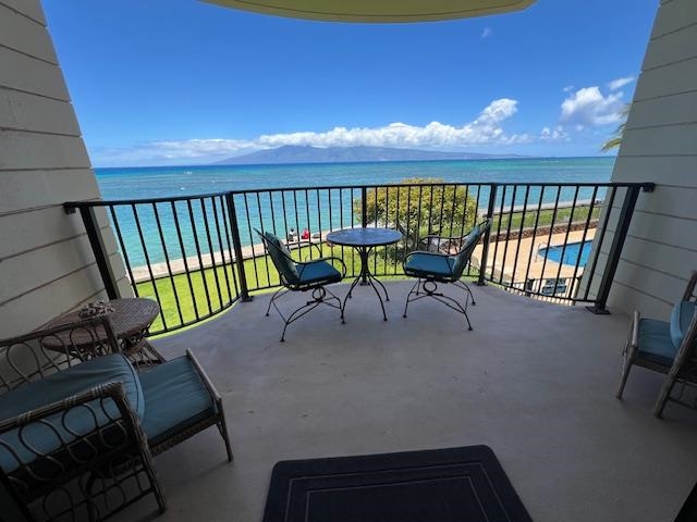 4471 Lower Honoapiilani Road, Unit 202 Lahaina, HI 96761 - Photo 24 of 24 a view of a balcony with furniture