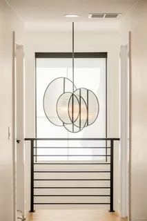 a bathroom with a shower and a mirror