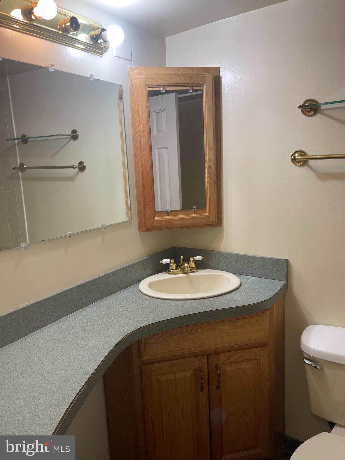 950 25th Street Northwest, Unit 313N Washington, DC 20037 - Photo 20 of 27 a bathroom with a sink a toilet and mirror