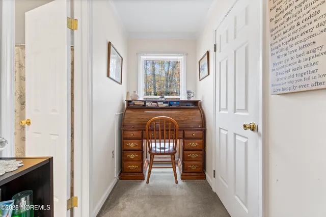 a view of front door with furniture