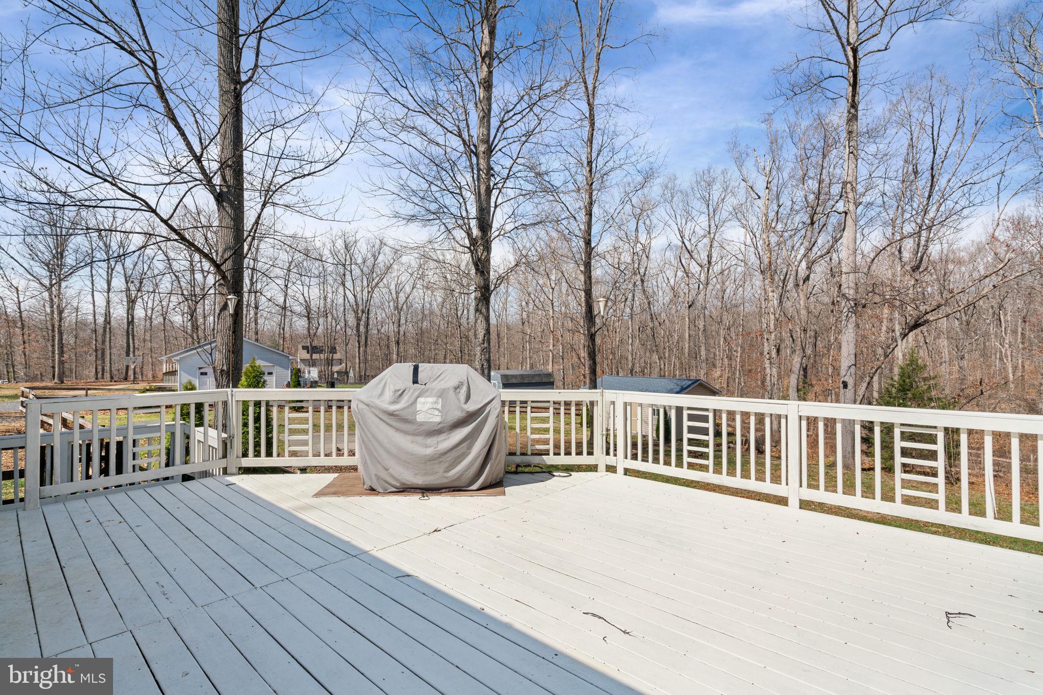 28485 Morel Way Rhoadesville, VA 22542 - Photo 37 of 42 a view of a deck with a table and chairs and wooden floor