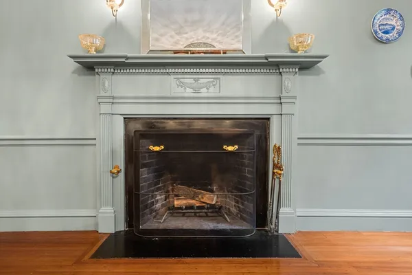 a view of a fireplace